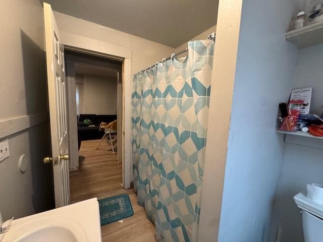 355 Champlain St Unit 353, Rochester, NY 14611 - bathroom featuring wood finished floors and curtained shower
