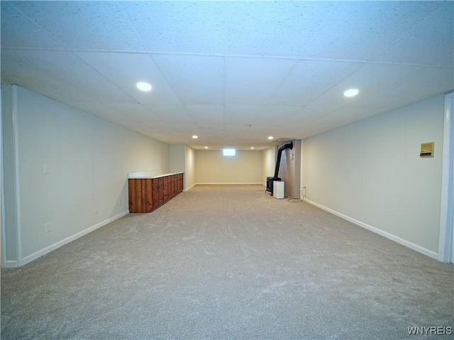 213 Bradshaw Rd, Dryden, NY 13053 - finished below grade area featuring carpet, a bar, and recessed lighting