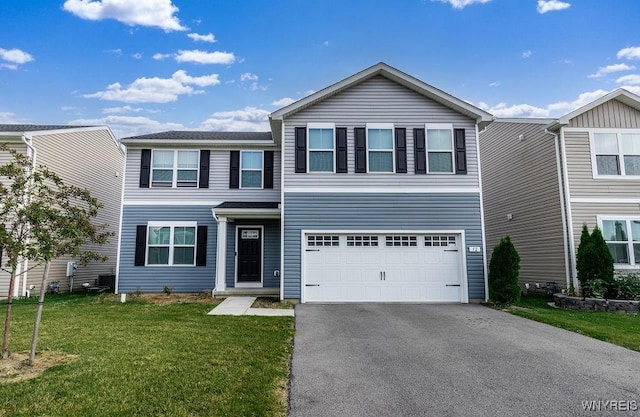52 Winterbrook Dr, Amherst, NY 14228 - view of front of property featuring asphalt driveway, a garage, and a front lawn