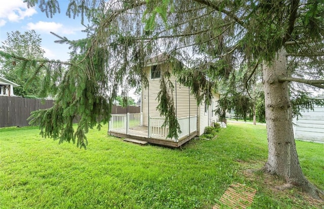 1162 Draper Ave, Elmira, NY 14905 - view of yard featuring a wooden deck