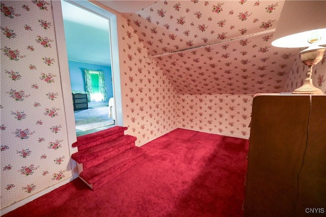 202 County Highway 25a, Richfield, NY 13439 - additional living space with wallpapered walls and dark carpet