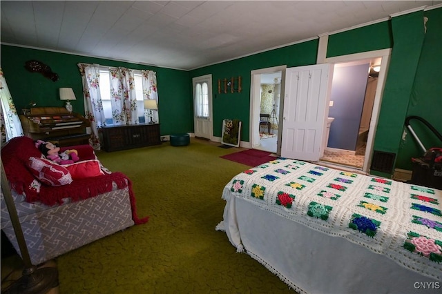 202 County Highway 25a, Richfield, NY 13439 - carpeted bedroom with crown molding and radiator heating unit