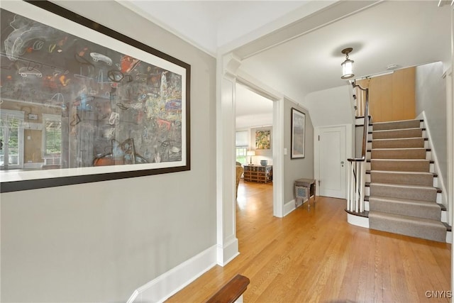 306 Berkeley Dr, Syracuse, NY 13210 - entryway featuring stairway and wood finished floors