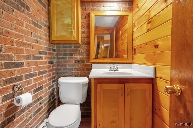 1520 Davis Rd, Aurora, NY 14170 - bathroom with vanity and brick wall