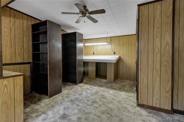 1520 Davis Rd, Aurora, NY 14170 - bathroom with wooden walls and ceiling fan