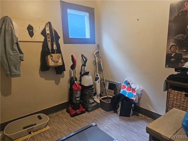 209 W Ferry St Unit S, Buffalo, NY 14213 - workout area with baseboards and wood finished floors
