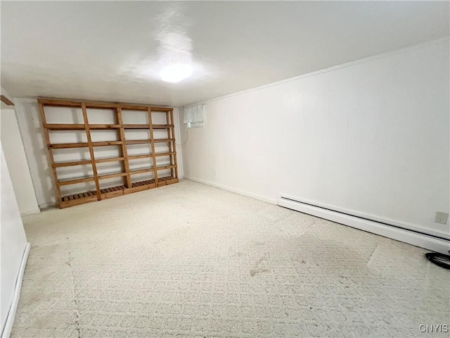 23 Burden Dr, Oswego, NY 13126 - unfurnished room with a baseboard heating unit and carpet floors