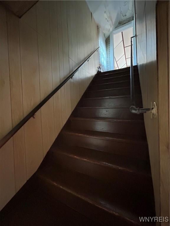 83 Felton St, North Tonawanda, NY 14120 - staircase with wooden walls