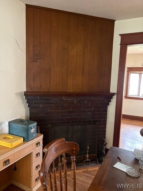 93 Mariemont Ave, Buffalo, NY 14220 - detailed view of wood finished floors and a fireplace