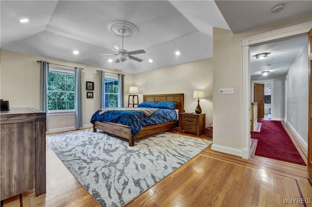 57 Middlebury Rd, Orchard Park, NY 14127 - bedroom with wood finished floors, recessed lighting, and a ceiling fan