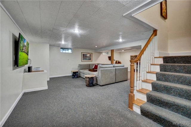 57 Middlebury Rd, Orchard Park, NY 14127 - living room featuring carpet and stairs