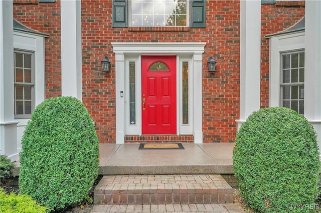 57 Middlebury Rd, Orchard Park, NY 14127 - doorway to property with brick siding