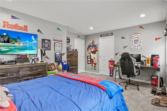 111 Aegean Ave, Amherst, NY 14228 - carpeted bedroom with a desk and recessed lighting