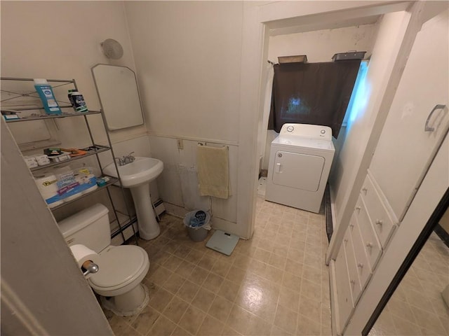 10 Mcclellan Ave, Mount Jewett Boro, PA 16740 - bathroom featuring washer / dryer and toilet