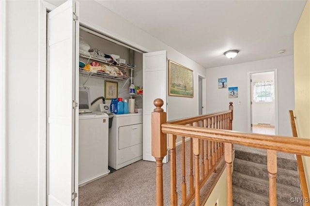 331 Hickory Ln, Hastings, NY 13036 - washroom featuring independent washer and dryer and light colored carpet