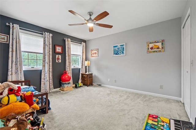 331 Hickory Ln, Hastings, NY 13036 - rec room with a ceiling fan and carpet floors