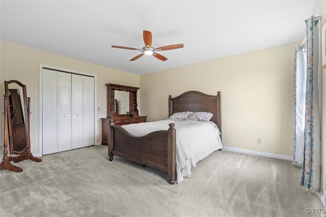 331 Hickory Ln, Hastings, NY 13036 - bedroom featuring carpet, a closet, and ceiling fan
