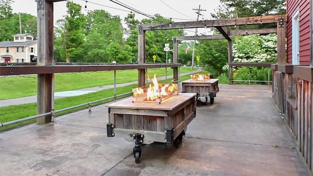 1369 Pittsford Mendon Rd, Mendon, NY 14506 - view of patio / terrace featuring a fire pit