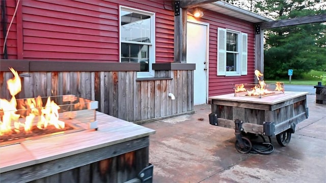 1369 Pittsford Mendon Rd, Mendon, NY 14506 - view of patio / terrace with an outdoor fire pit