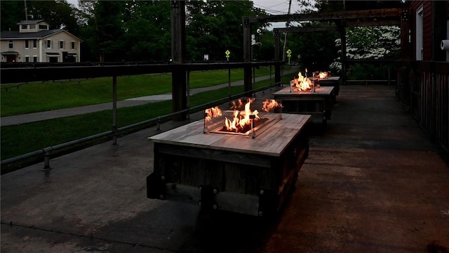 1369 Pittsford Mendon Rd, Mendon, NY 14506 - view of patio with an outdoor fire pit