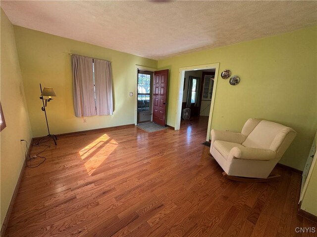 237 E Hamilton Ave, Sherrill, NY 13461 - living area featuring wood finished floors and a textured ceiling