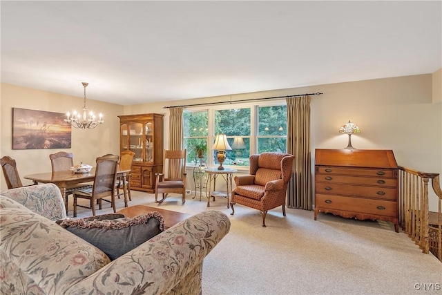 1705 Lancelot Pl, Skaneateles, NY 13152 - living room with a chandelier and carpet flooring
