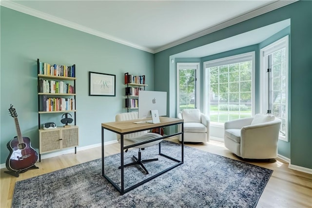 10 Muirfield Ct, Pittsford, NY 14534 - office area featuring wood finished floors and ornamental molding