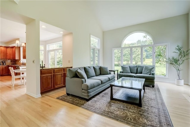 10 Muirfield Ct, Pittsford, NY 14534 - living area with light wood finished floors and high vaulted ceiling