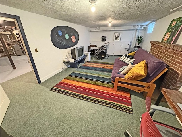 290 Hollywood Ave, Brighton, NY 14618 - carpeted living area featuring a textured ceiling