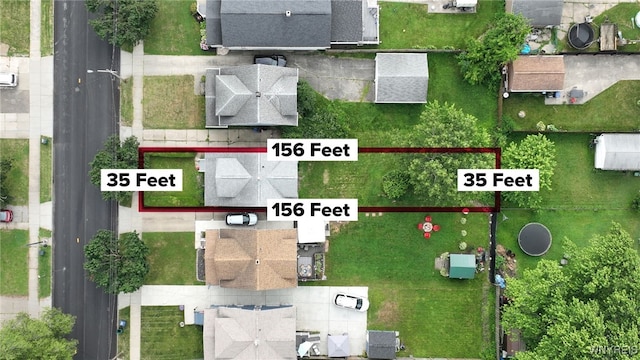 827 Tifft St, Buffalo, NY 14220 - aerial view of property and surrounding area featuring property boundaries highlighted
