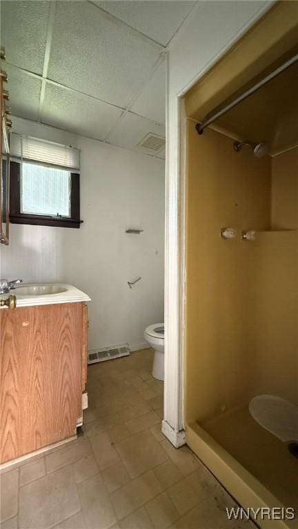1890 Linwood Ave, Niagara Falls, NY 14305 - full bath featuring vanity, a paneled ceiling, and a stall shower