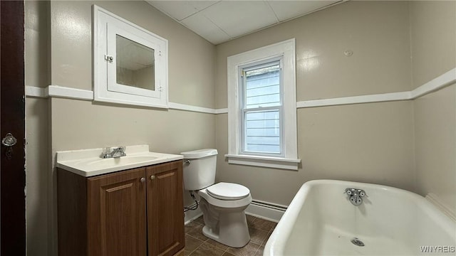 1890 Linwood Ave, Niagara Falls, NY 14305 - bathroom featuring a freestanding bath, tile patterned flooring, and vanity