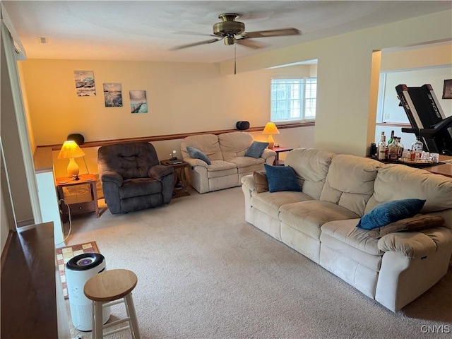8467 Torchwood Ln, Cicero, NY 13039 - living room with carpet and a ceiling fan