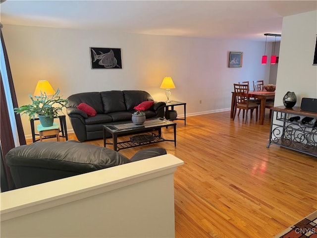 8467 Torchwood Ln, Cicero, NY 13039 - living room featuring light wood-style floors and baseboards