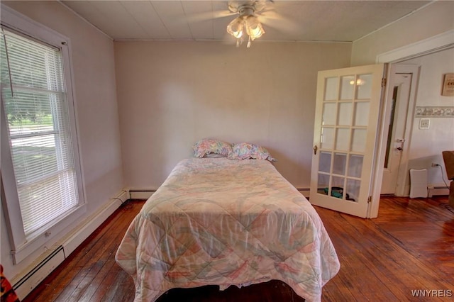 6716 Main St, Cherry Creek, NY 14723 - bedroom with wood-type flooring and a baseboard radiator