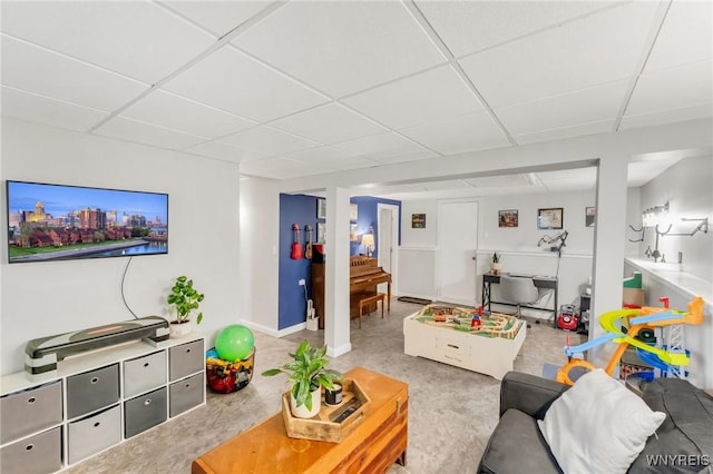 7052 Waring Cir, Evans, NY 14047 - living area with a paneled ceiling and baseboards