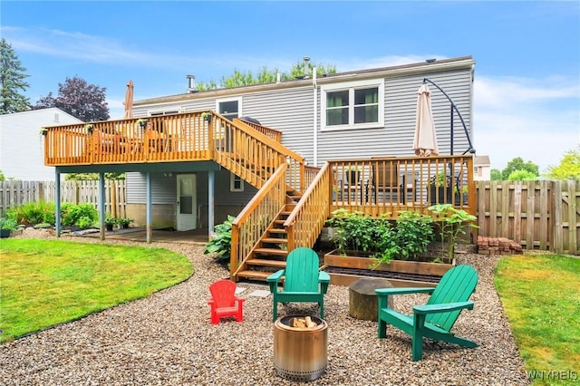 7052 Waring Cir, Evans, NY 14047 - back of property featuring a deck and stairway