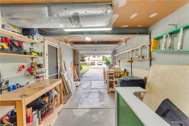 7052 Waring Cir, Evans, NY 14047 - garage with a workshop area