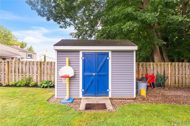 7052 Waring Cir, Evans, NY 14047 - view of shed featuring a fenced backyard