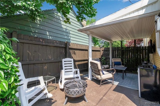 66 Devonshire Rd, Tonawanda, NY 14223 - view of patio with an outdoor fire pit