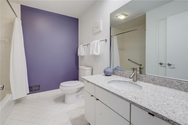 56 Waterview Cir, Penfield, NY 14625 - full bath with vanity, tile patterned floors, and shower / bath combination with curtain