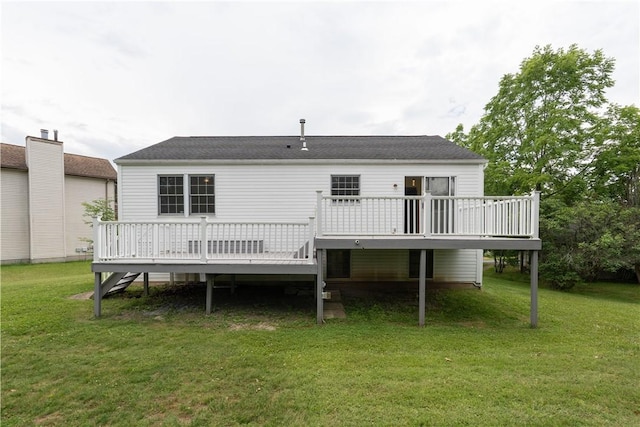 5 Yankee Ct, Chili, NY 14624 - rear view of property featuring a wooden deck and a lawn