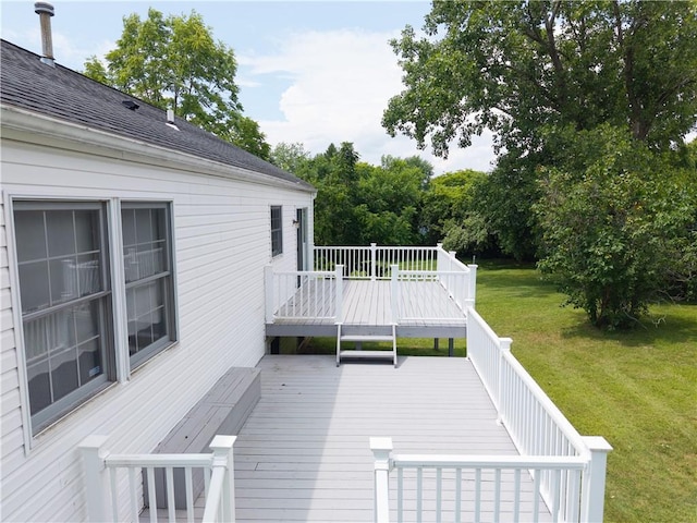 5 Yankee Ct, Chili, NY 14624 - wooden deck featuring a yard