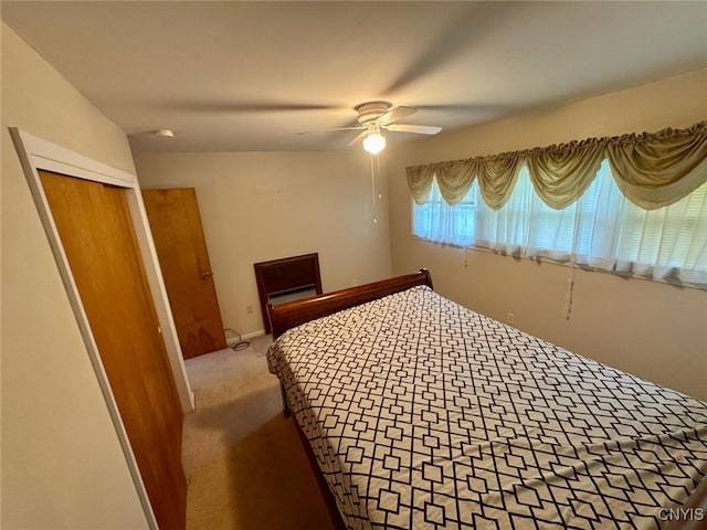 16 Locust Ave, Cortland, NY 13045 - bedroom featuring carpet floors, a closet, and a ceiling fan
