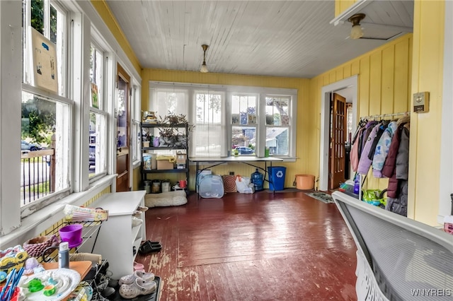 6467 Patchin Rd, Boston, NY 14025 - sunroom featuring hardwood / wood-style flooring, wood ceiling, and wood walls