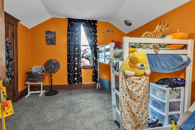 6467 Patchin Rd, Boston, NY 14025 - bedroom with vaulted ceiling and carpet flooring