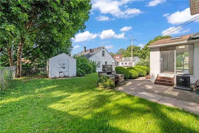 24 Gray St, Rochester, NY 14609 - view of yard with a patio, a storage unit, and entry steps