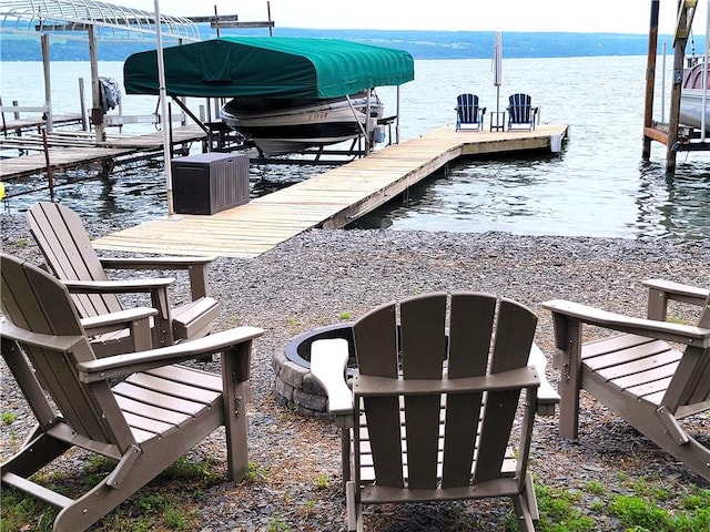 3904 Castle Point Rd, Starkey, NY 14842 - dock with boat lift and a water view