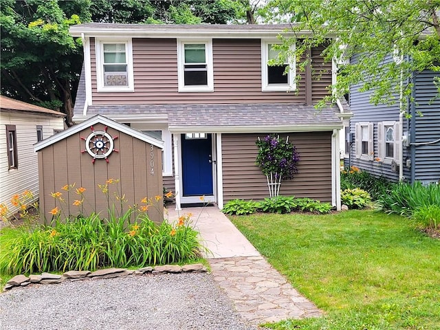 3904 Castle Point Rd, Starkey, NY 14842 - traditional-style house with a front lawn and an outbuilding
