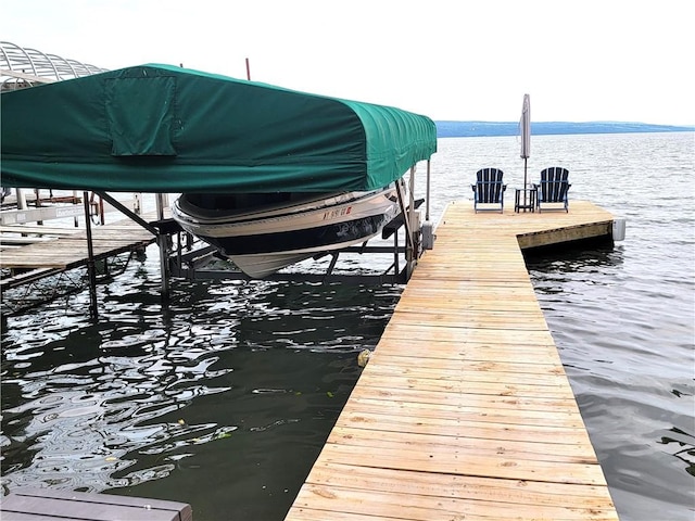 3904 Castle Point Rd, Starkey, NY 14842 - dock area with boat lift and a water view